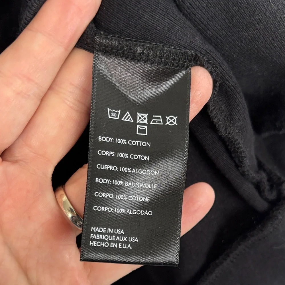 Free People Beach Monterey Pullover Relaxed Black Sweatshirt sz S